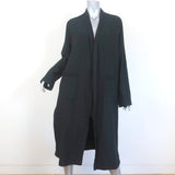 Elaine Kim Kimono Coat Renta Black Fleece Size Large Open Front Duster NEW - Celebrity Owned