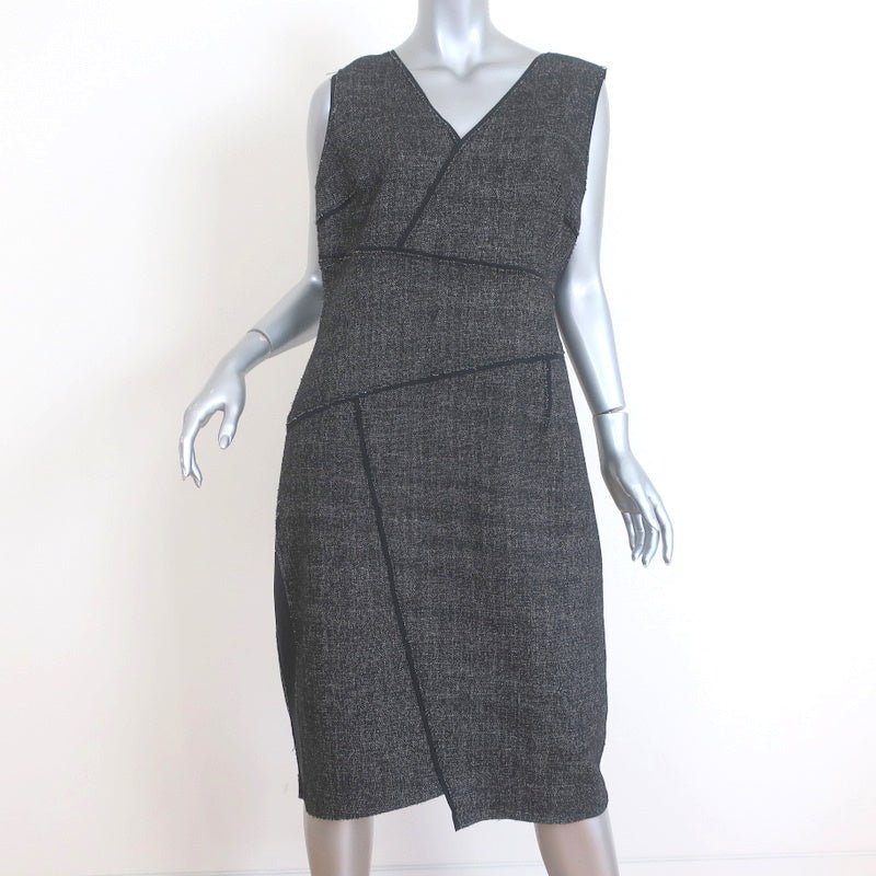 Elie Tahari Dress Angela Black Asymmetrical Tweed Size 14 Sleeveless S Celebrity Owned Elie Tahari Dress Angela Black Asymmetrical Tweed Size 14 Sleeveless S Celebrity Owned