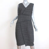 Elie Tahari Dress Angela Black Asymmetrical Tweed Size 14 Sleeveless Sheath NEW - Celebrity Owned