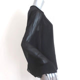 Elizabeth and James Blouse Black Velvet-Trim Pintucked Chiffon Size Medium - Celebrity Owned