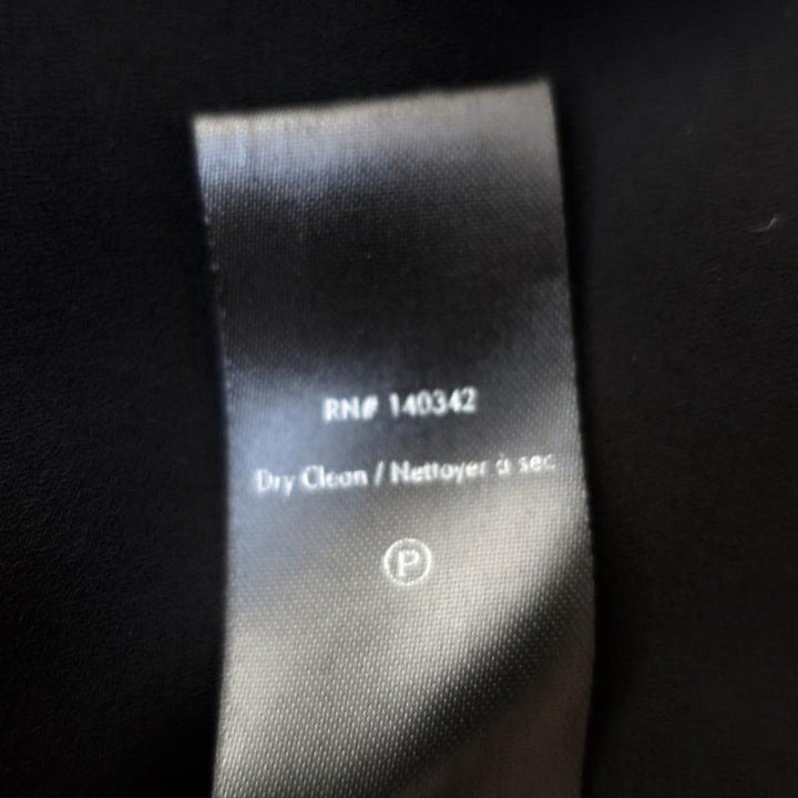 Elizabeth and James Blouse Black Velvet-Trim Pintucked Chiffon Size Medium - Celebrity Owned
