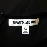 Elizabeth and James Blouse Black Velvet-Trim Pintucked Chiffon Size Medium - Celebrity Owned