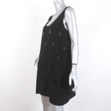 Elizabeth and James Mini Dress Greene Black Beaded Crepe Size 6 Sleeveless Shift - Celebrity Owned