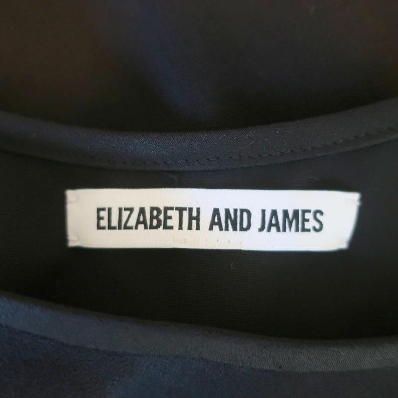 Elizabeth and James Mini Dress Greene Black Beaded Crepe Size 6 Sleeveless Shift - Celebrity Owned