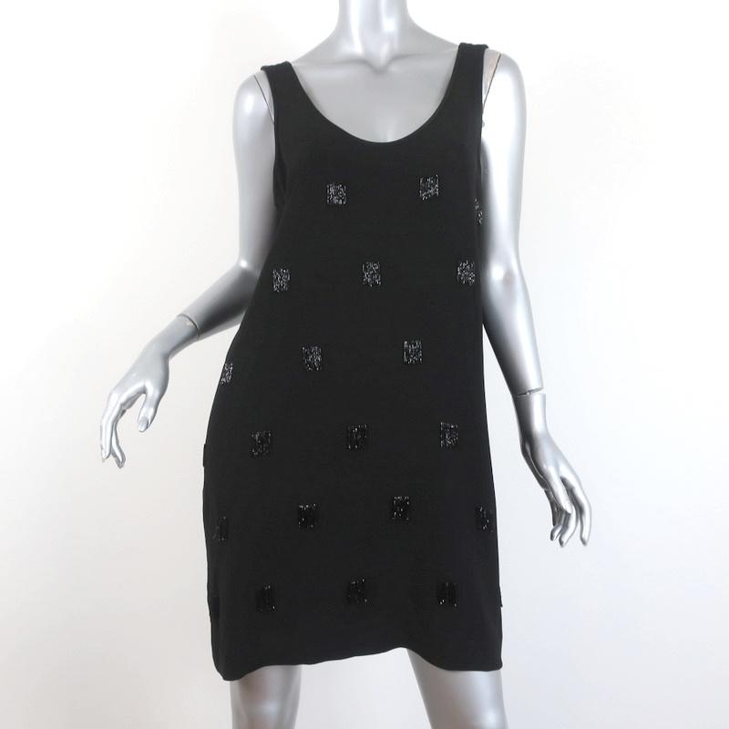 Elizabeth and James Mini Dress Greene Black Beaded Crepe Size 6 Sleeve Celebrity Owned Elizabeth and James Mini Dress Greene Black Beaded Crepe Size 6 Sleeve Celebrity Owned