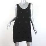 Elizabeth and James Mini Dress Greene Black Beaded Crepe Size 6 Sleeveless Shift - Celebrity Owned