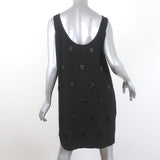 Elizabeth and James Mini Dress Greene Black Beaded Crepe Size 6 Sleeveless Shift - Celebrity Owned