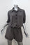 Elizabeth and James Romper Gray Crepe Size Large Button-Front Short Sleeve
