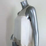 Elizabeth and James Tank Top Cannon Cream Satin-Trim Silk Size Extra Small - Celebrity Owned
