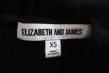 Elizabeth and James Top Khan Black Grommet-Trim Satin Crepe Size Extra Small - Celebrity Owned