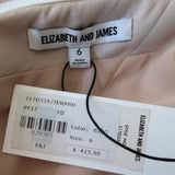 Elizabeth & James One Shoulder Dress Jerard Biscuit Stretch Crepe Size 6 NEW - Celebrity Owned