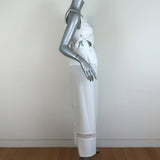 Ellery Voyage Peplum Dress White Cotton Size 2 Sleeveless Cutout-Side Maxi NEW - Celebrity Owned