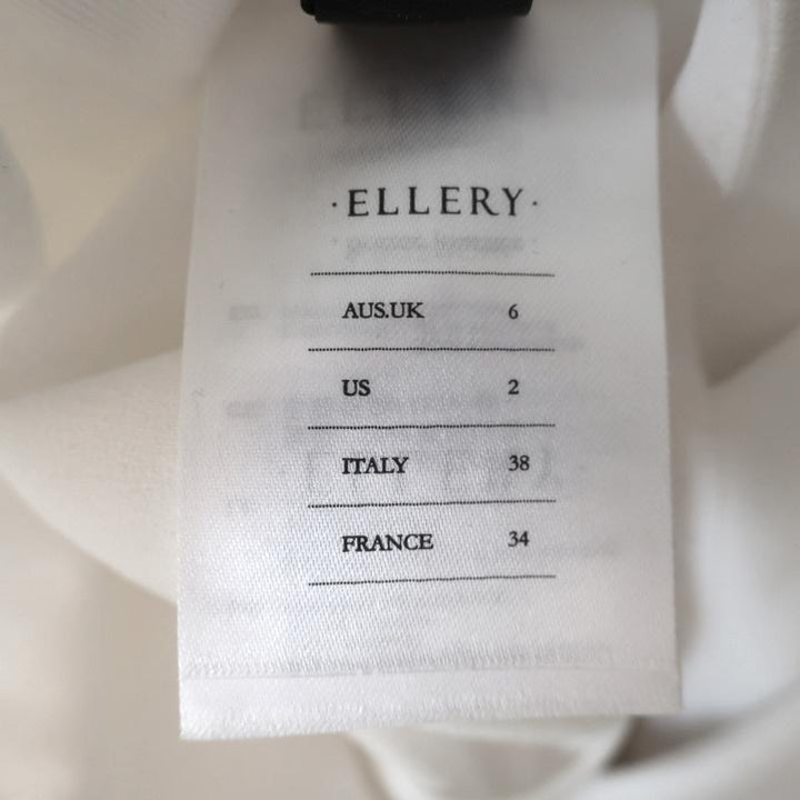 Ellery Voyage Peplum Dress White Cotton Size 2 Sleeveless Cutout-Side Maxi NEW - Celebrity Owned