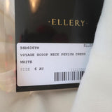 Ellery Voyage Peplum Dress White Cotton Size 2 Sleeveless Cutout-Side Maxi NEW - Celebrity Owned