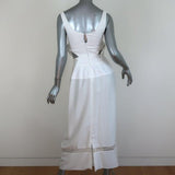 Ellery Voyage Peplum Dress White Cotton Size 2 Sleeveless Cutout-Side Maxi NEW - Celebrity Owned