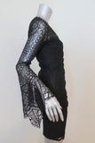 Emilio Pucci One Shoulder Lace Dress Black Size 40 US 6 Side-Zip Mini - Celebrity Owned