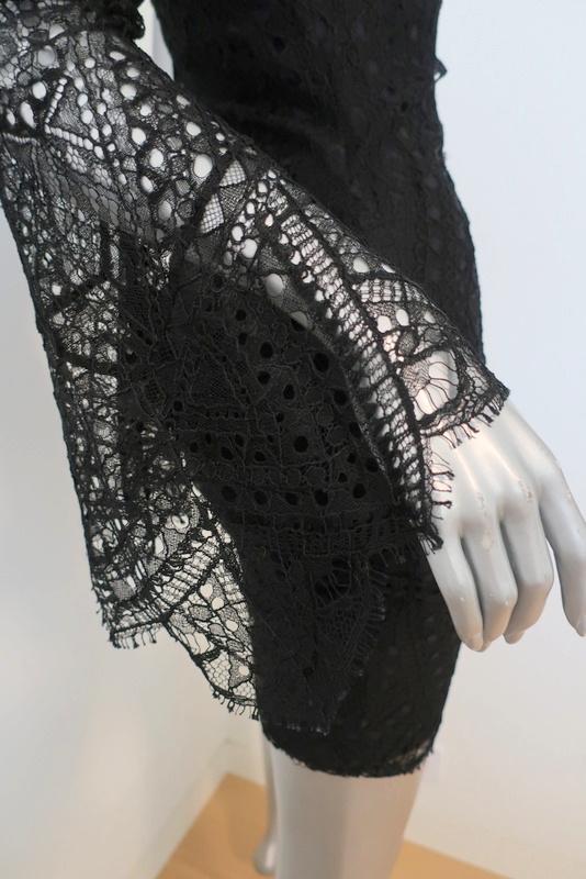 Emilio Pucci One Shoulder Lace Dress Black Size 40 US 6 Side-Zip Mini - Celebrity Owned