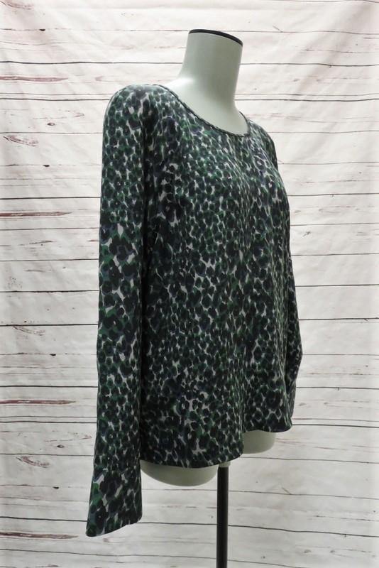 Equipment Blouse Abeline Leopard Print Silk Size Extra Small Bell Sleeve Top - Celebrity Owned
