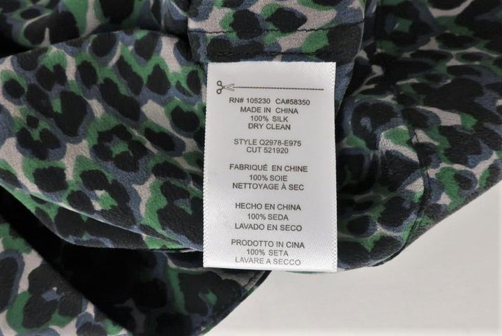 Equipment Blouse Abeline Leopard Print Silk Size Extra Small Bell Sleeve Top - Celebrity Owned