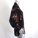 Equipment Blouse Danton Black Floral Print Size Extra Small Long Sleeve Shirt - Celebrity Owned