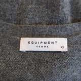 Equipment Cashmere Cardigan Ella Gray Size Extra Small V-Neck Sweater - Celebrity Owned