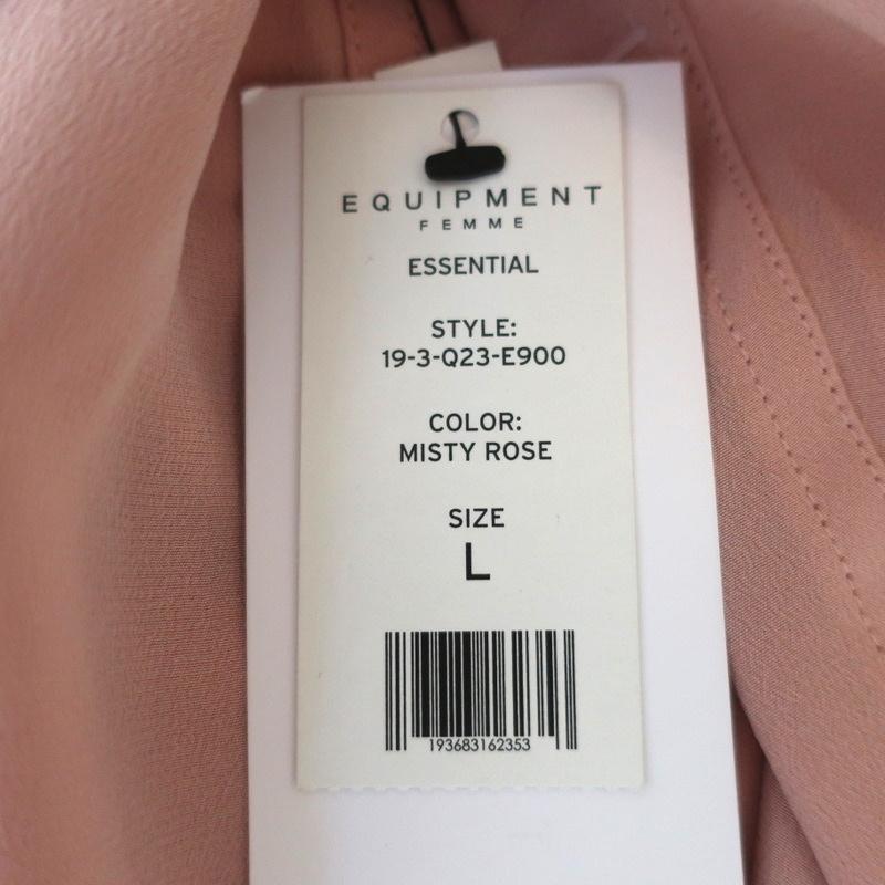 Equipment Essential Top Misty Rose Silk Size Large Long Sleeve Shirt NEW - Celebrity Owned