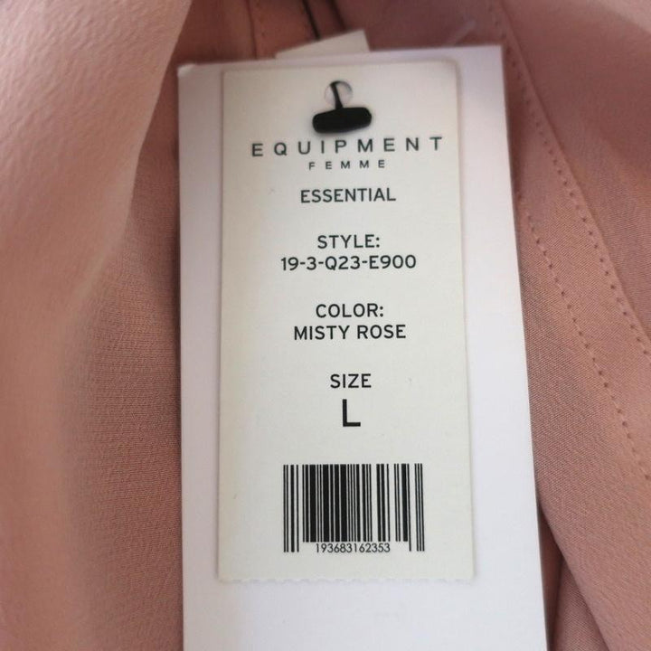 Equipment Essential Top Misty Rose Silk Size Large Long Sleeve Shirt NEW - Celebrity Owned