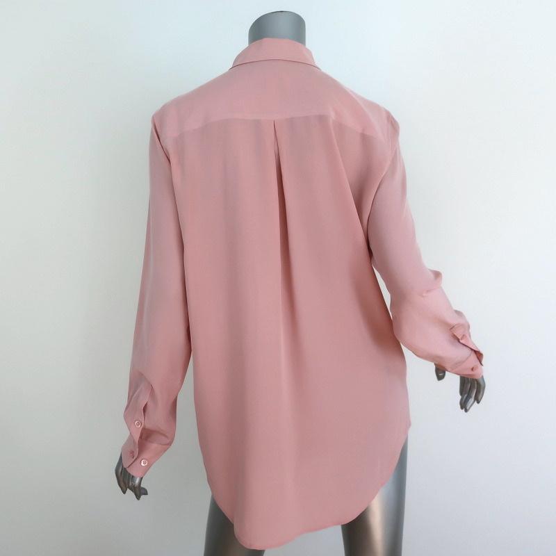 Equipment Essential Top Misty Rose Silk Size Large Long Sleeve Shirt NEW - Celebrity Owned