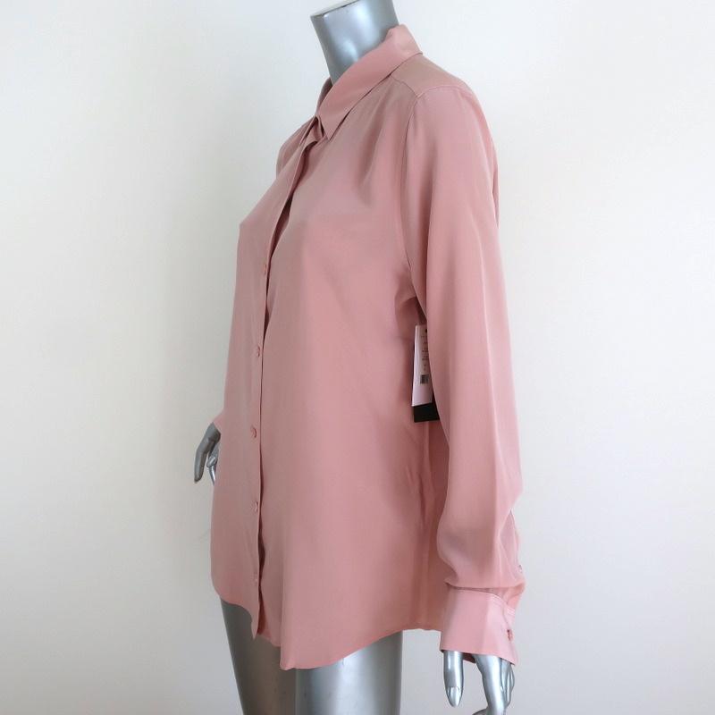 Equipment Essential Top Misty Rose Silk Size Large Long Sleeve Shirt NEW - Celebrity Owned