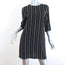 Equipment Mini Dress Aubrey Black/White Striped Silk Size Small 3/4 Sleeve Shift