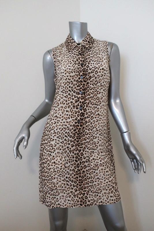 Dolce & Gabbana Leopard Lace Embellished Sleeveless Dress Silk Cotton