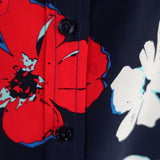 Equipment Slim Signature Sleeveless Top Navy Floral Print Silk Size Extra Small - Celebrity Owned