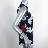 Equipment Slim Signature Sleeveless Top Navy Floral Print Silk Size Extra Small - Celebrity Owned