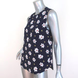 Equipment Tank Top Lyle Navy Floral Print Silk Size Small Sleeveless Blouse - Celebrity Owned