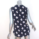 Equipment Tank Top Lyle Navy Floral Print Silk Size Small Sleeveless Blouse - Celebrity Owned