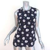 Equipment Tank Top Lyle Navy Floral Print Silk Size Small Sleeveless Blouse - Celebrity Owned