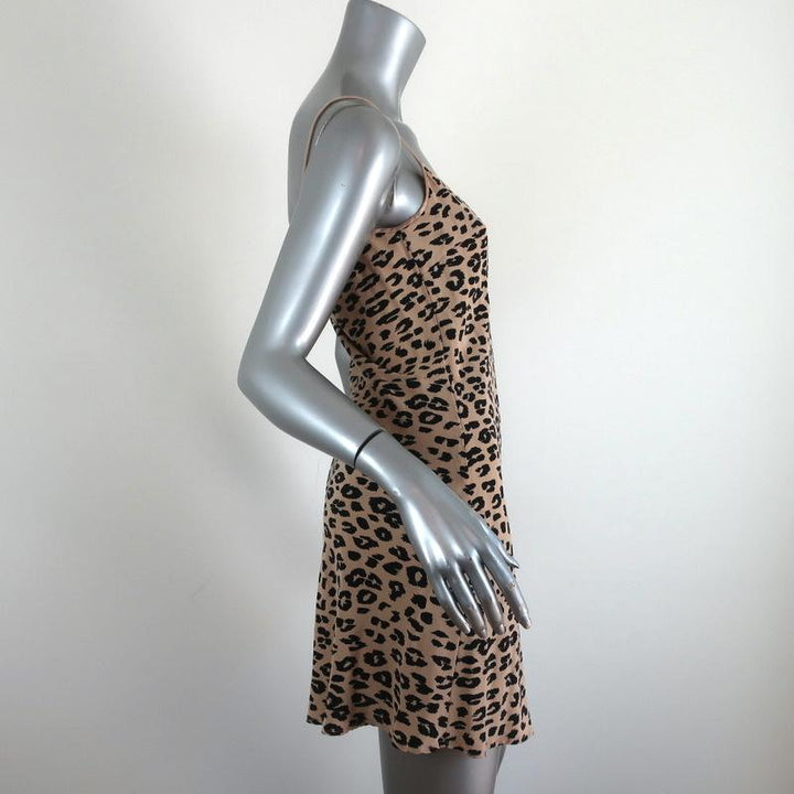 Equipment x Kate Moss Slip Dress Jessa Beige Leopard Print Silk Size Extra Small - Celebrity Owned