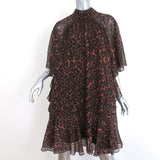 Erdem Dress Elviretta Leopard Print Fil Coupe Chiffon Size US 2 - Celebrity Owned