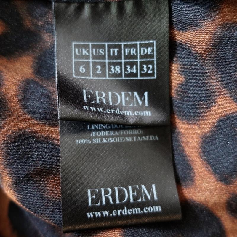 Erdem Dress Elviretta Leopard Print Fil Coupe Chiffon Size US 2 - Celebrity Owned