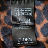 Erdem Dress Elviretta Leopard Print Fil Coupe Chiffon Size US 2 - Celebrity Owned