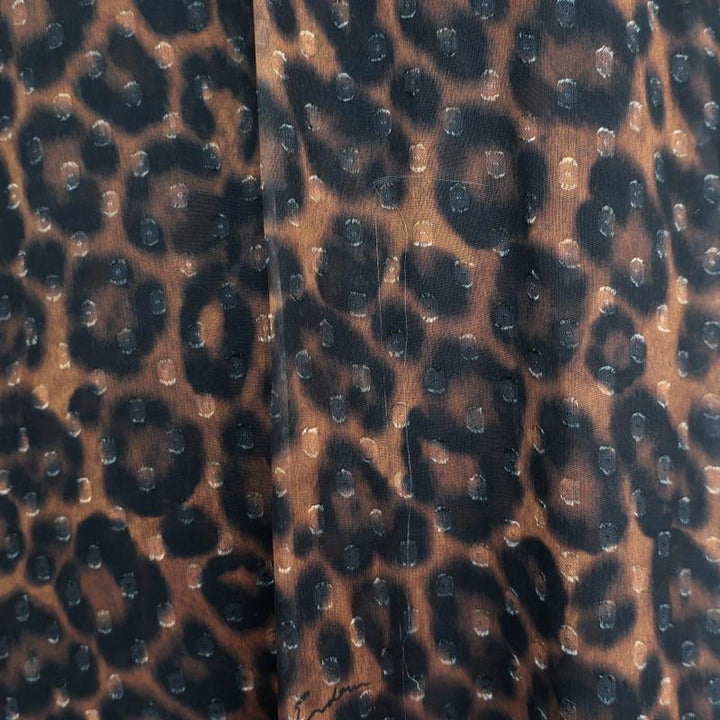 Erdem Dress Elviretta Leopard Print Fil Coupe Chiffon Size US 2 - Celebrity Owned