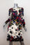 Erdem Dress Ivory/Multi Floral Print Silk Satin Size 6 Long Sleeve Sheath