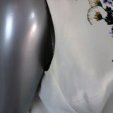 Erdem Dress Nena White Floral Print Cotton-Blend Size 8 Sleeveless Flounce Hem - Celebrity Owned
