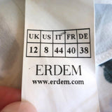 Erdem Dress Nena White Floral Print Cotton-Blend Size 8 Sleeveless Flounce Hem - Celebrity Owned