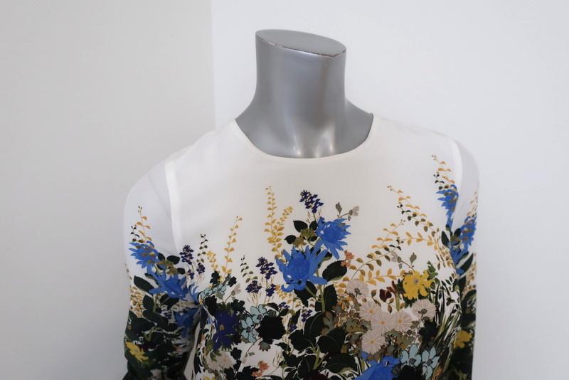 Erdem Emma Mini Shift Dress White/Multi Floral Print Silk Size 8 US 4 - Celebrity Owned