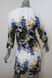 Erdem Emma Mini Shift Dress White/Multi Floral Print Silk Size 8 US 4 - Celebrity Owned
