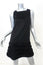 Ermanno Scervino Dress Black Angora Size 38 Sleeveless Ruffle-Trim Shift