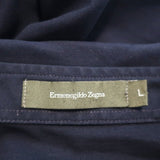 Ermenegildo Zegna Polo Shirt Navy Cotton Size Large Short Sleeve - Celebrity Owned