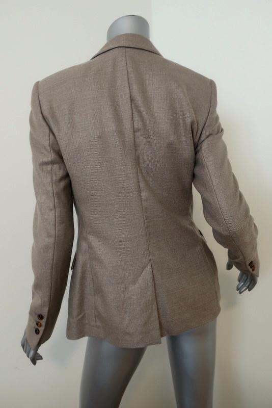 Escada Blazer Savannah Taupe Cashmere-Silk Size 36 One-Button Jacket - Celebrity Owned