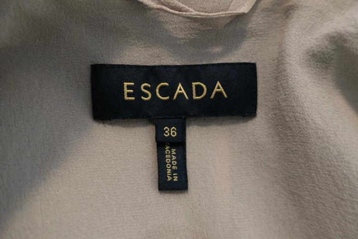 Escada Blazer Savannah Taupe Cashmere-Silk Size 36 One-Button Jacket - Celebrity Owned